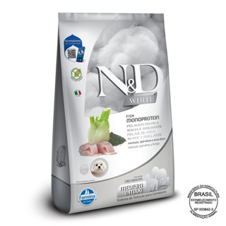 Ração Nd White Cães Adultos Medium/max Merluza 7kg em Oferta na Shopee