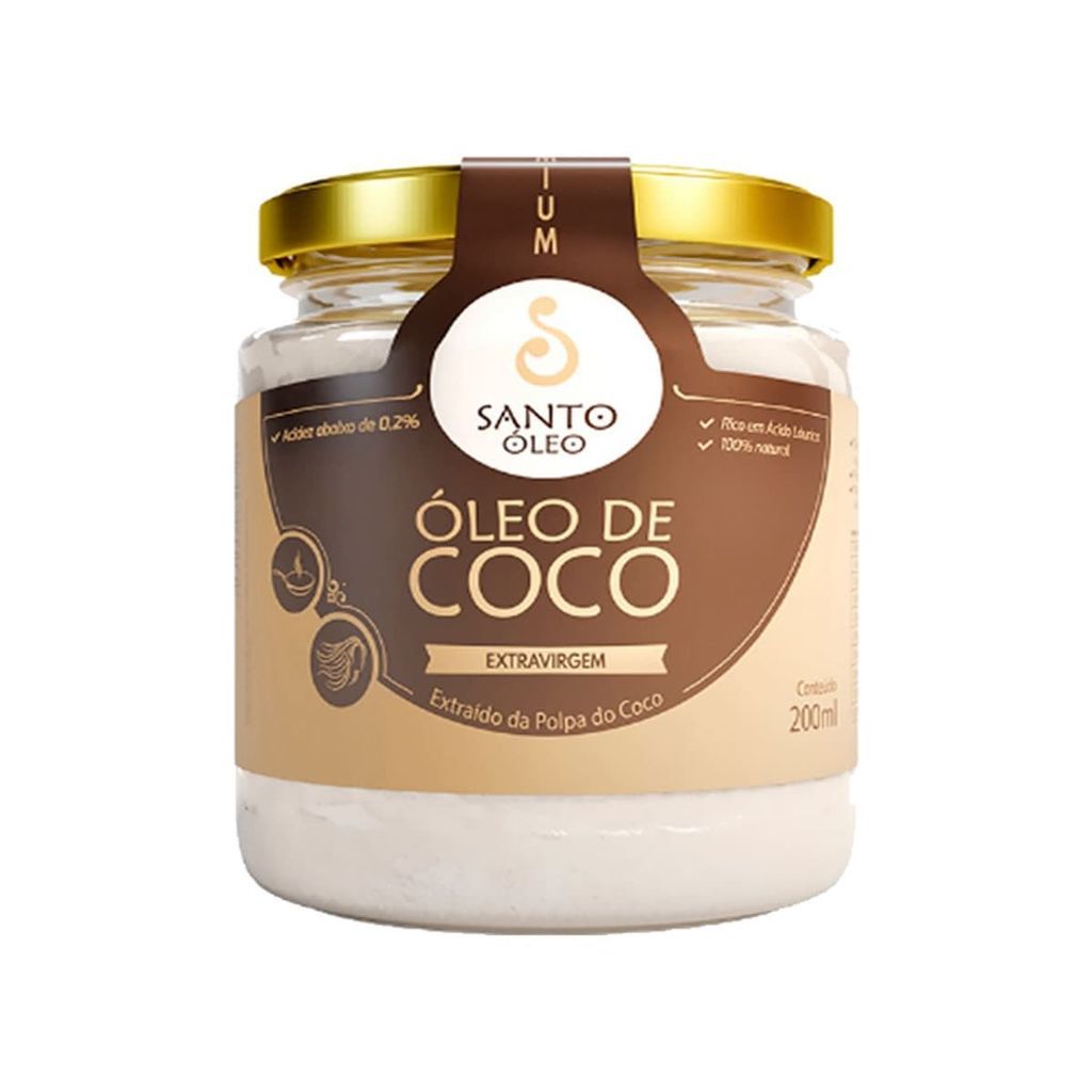Óleo de Coco Extra Virgem de Polpa  - 200ml - Santo Óleo em Oferta na Shopee