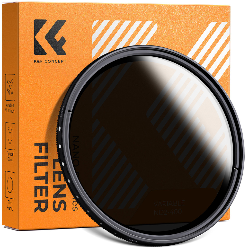 K & F Concept ND Fader ND2 A ND400 Filtro De Lente De Densidade Neutra Variável 37/40.5/43/46/49/52/55/58/62/67/72/77/82mm