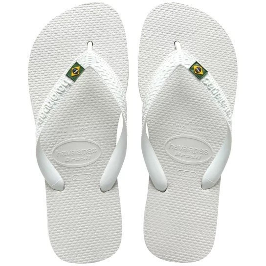 Sandália havaianas do Brasil Branca Conforto e Estilo chinelo de dedo Masculino e feminino