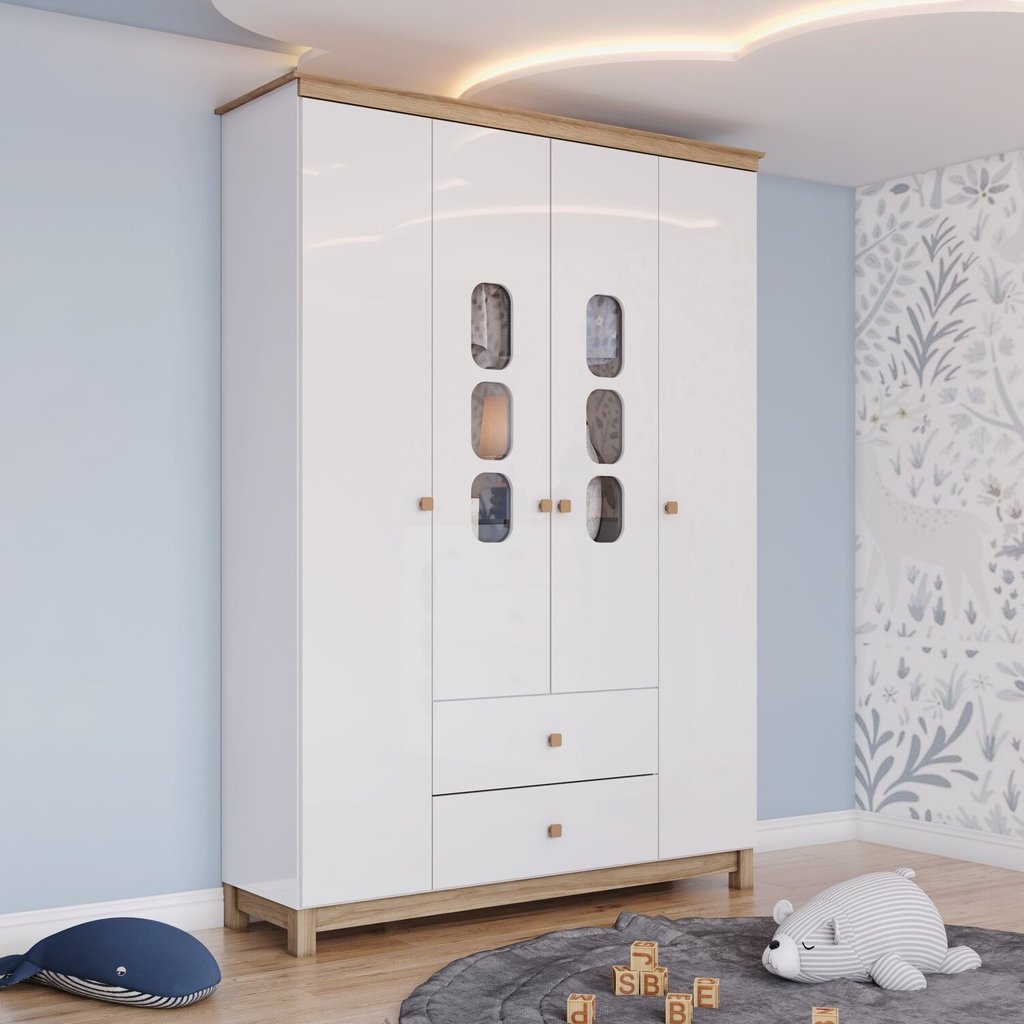 Guarda-Roupa 4 Portas 2 Gavetas Sophia Espresso Móveis em Oferta na Shopee