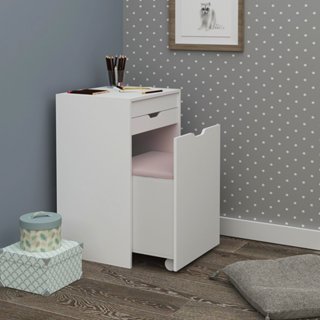 Penteadeira Compacta com Espelho Pe2007  Branco/Ternura em Oferta na Shopee