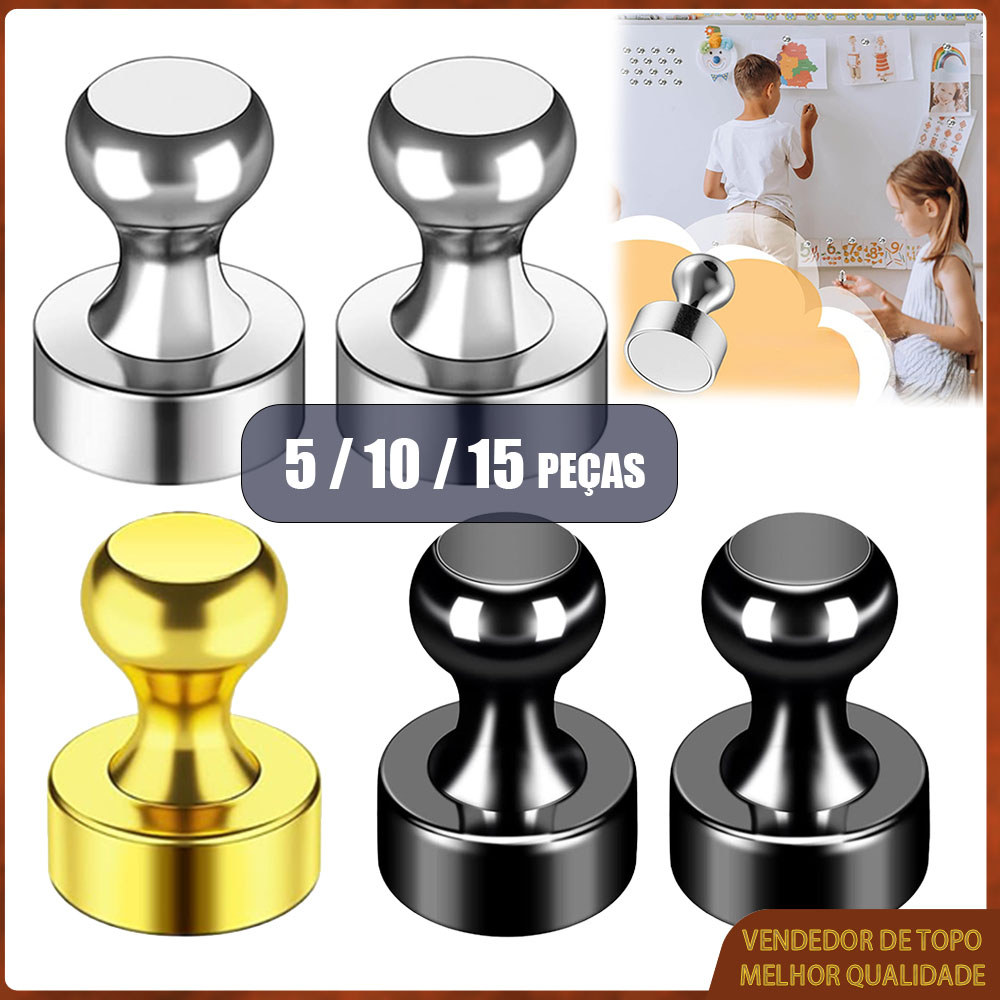 5/10/15 Pçs Super Forte Ímã De Neodímio Pinos Magnéticos Otário Percevejo Aço Push Pin Para Geladeira Quadro Branco