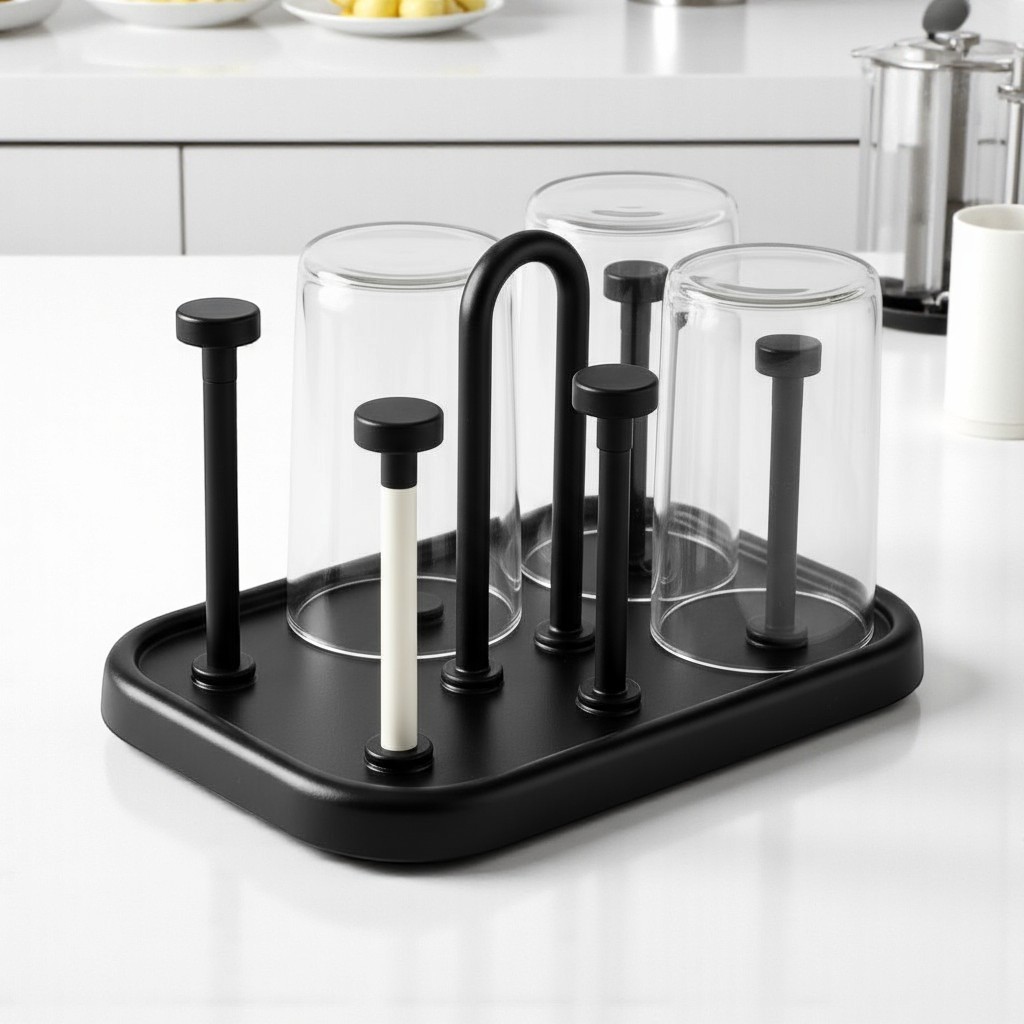 Secador Suporte Porta Copos Não Enferruja Resistente Seca Escorredor de Copos Suporte 6 Copos de Pia em Oferta na Shopee