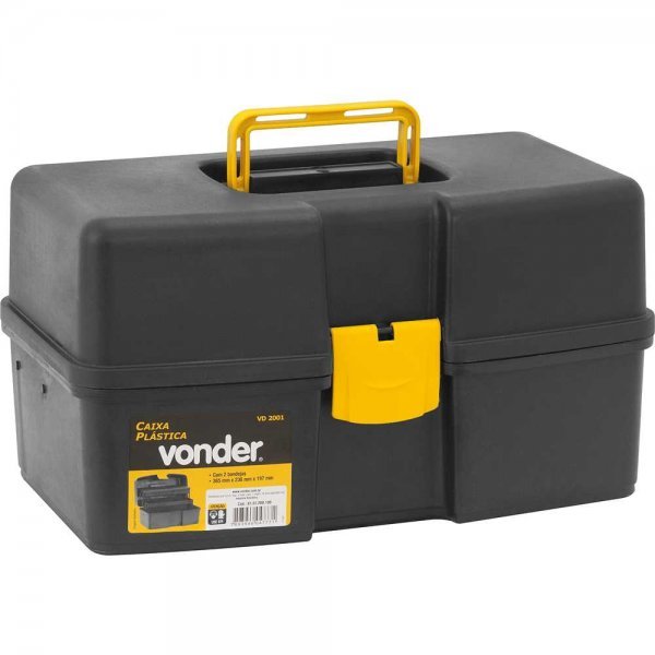 Caixa P/ Ferramentas Plástica Com 2 bandejas VD 2001 Vonder em Oferta na Shopee