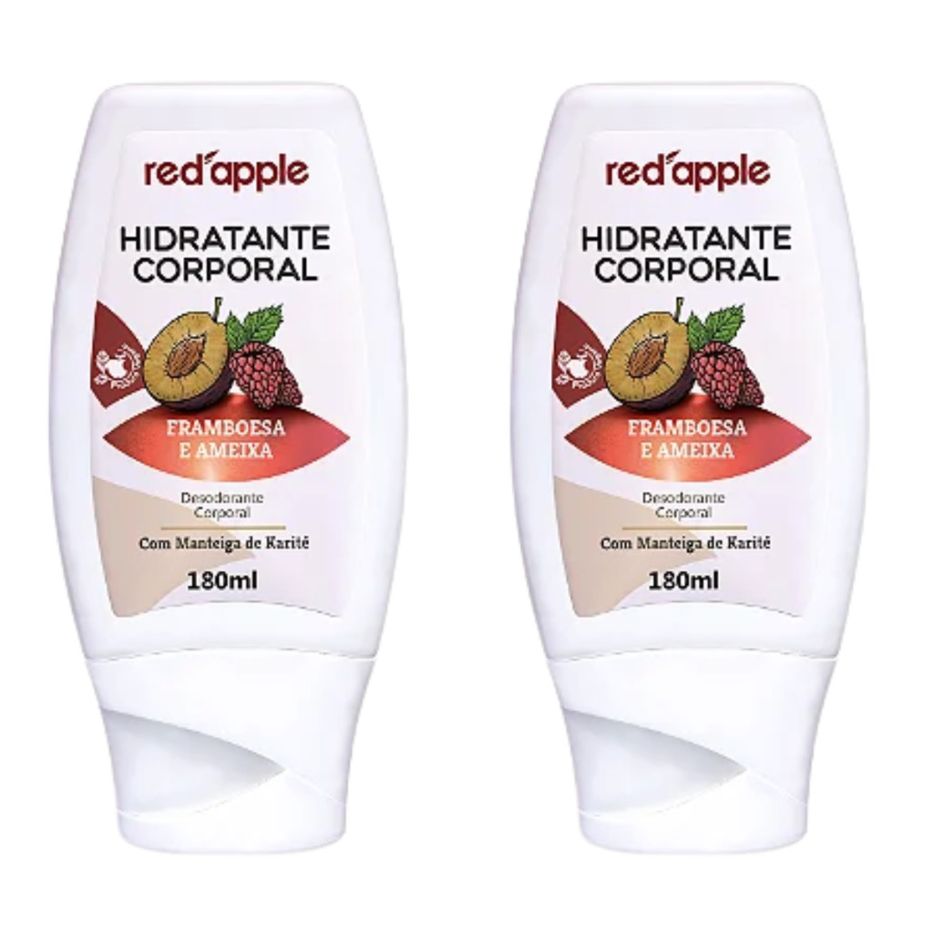 Kit 2 Hidratante Corporal 180ml Framboesa e Ameixa Red Apple