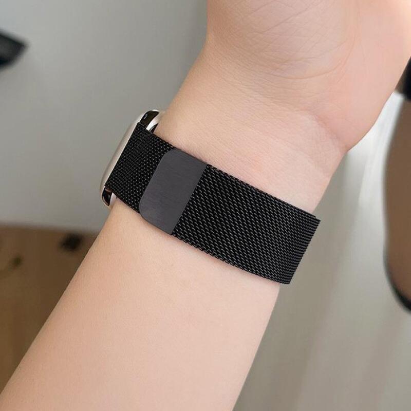 Pulseira Milanesa De Metal Para IWatch Apple Watch Ultra 4 SE 3 2 Séries 12 11 10 9 8 7 6 5 4 46 49 45 41 44 40 42mm — imagem 2 de 2