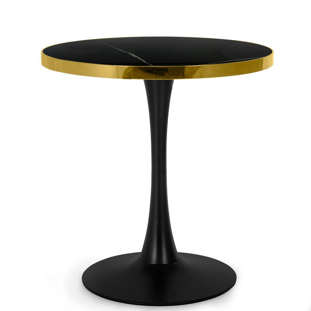 Mesa de Jantar Redonda Majestic 70cm Mármore Sintético Base Tulipa
