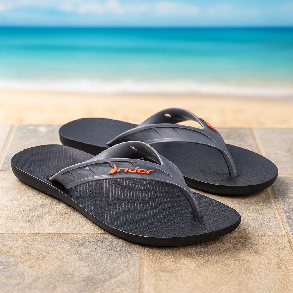 Chinelo Infantil Menino Rider Street Dedo Leve Confortável Original Preto/Cinza