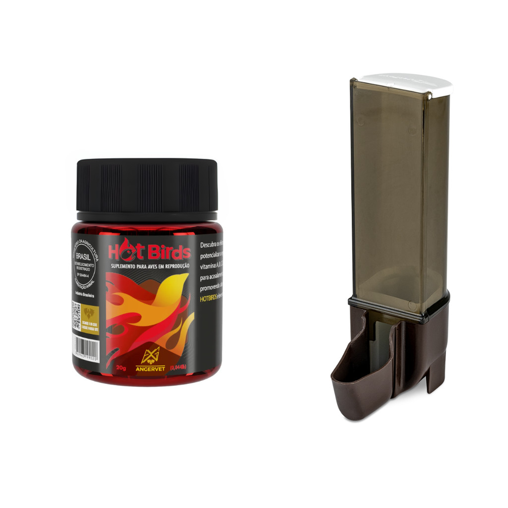 Hot Birds Angervet (20g) + Comedouro Automático Sertão Âmbar Malha Fina (100ml)