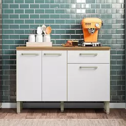 Balcão De Cozinha Ambiente Versalhes Freijó Supremo - Kits Paraná