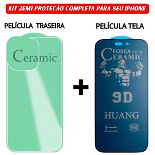 Kit 2 em 1 Película Traseira + Película Tela Cerâmica Fosca Privacidade Para iPhone 11 12 13 14 15 16 Pro Max em Oferta na Shopee