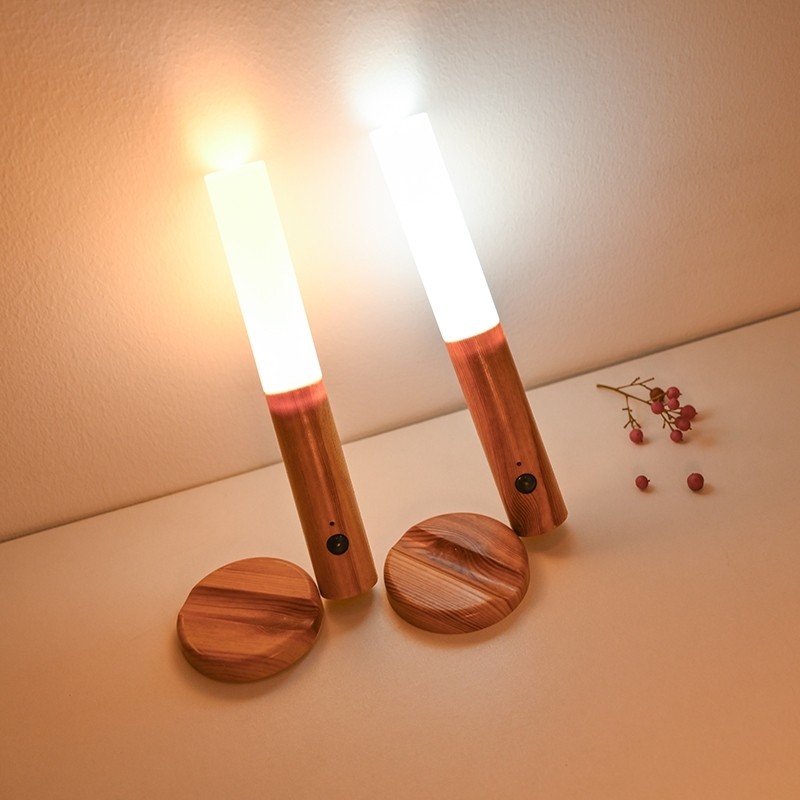 KIT 2 Luz Noturna Inteligente Sensor LED Lâmpada Magnética Recarregável Pared...