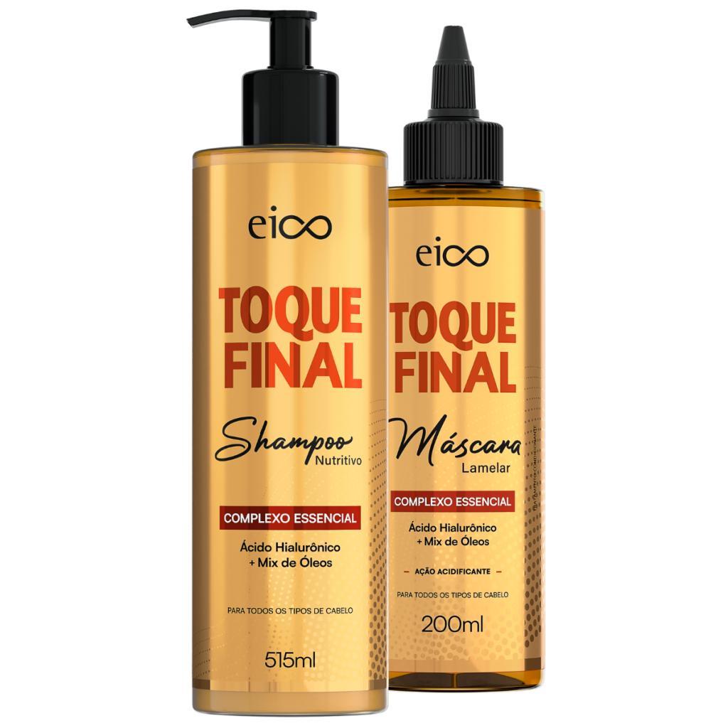 Kit Eico Toque Final Shampoo 515ml Máscara Líquida Lamelar Ação Acidificante 200ml 