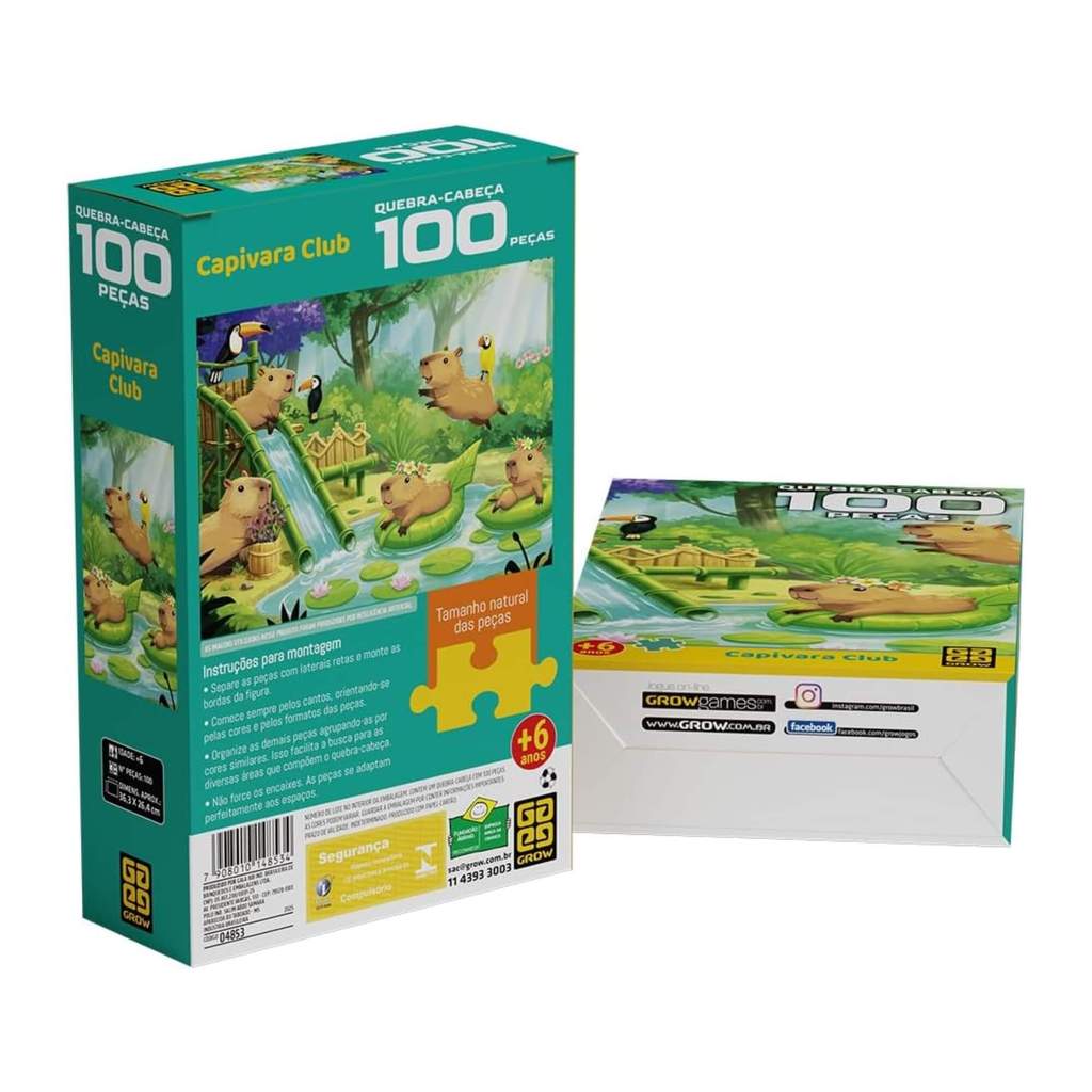 Quebra-cabeça 100 peças Capivara Club +6 Anos Grow - 04853 · foto 2
