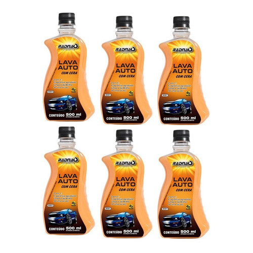 Atacado  C\ 6 Shampoo Lava Auto Com Cera (500 Ml) Radnaq em Oferta na Shopee