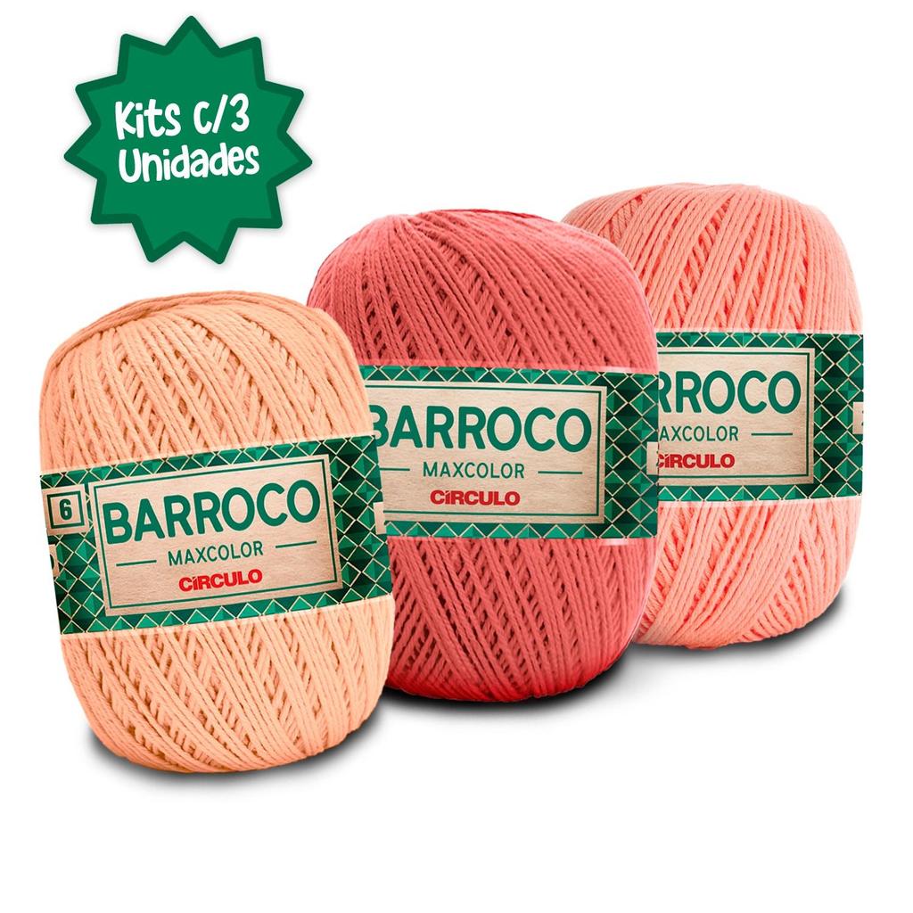 Kit Barbante Barroco 6 c/ 3 Unidades 200g em Oferta na Shopee