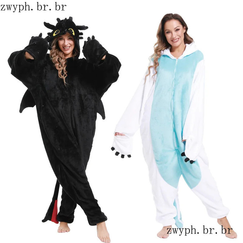 Kigurumi Macacão Dos Desenhos Animados Pijamas Para Crianças E Adultos Mulheres Homens Animais Como Treinar Seu Pijama D