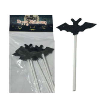 Palitos Decorativos para Petiscos Morcego - Conjunto com 6 Peças