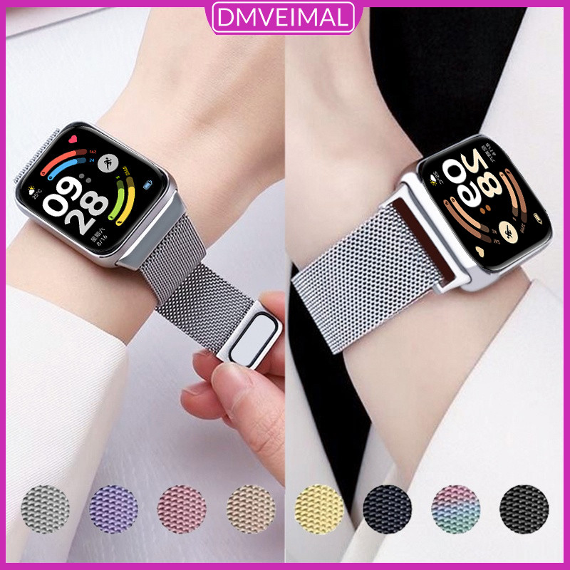 Pulseira De Milanesa Magnética E Aço Inoxidável Para Relógio Redmi Watch 6 Active/Lite/ 6 5 4/ Band 10 9 Pro/8 Pro