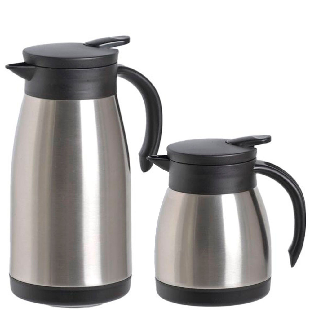 Kit Café e Leite Bule Térmico Aço Inox 1 Litro com Bule 500ml Soprano Elegance