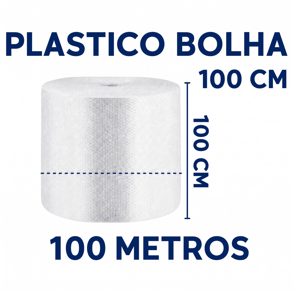 Plástico Bolha Bobina de 100 cm x 100 Metros C/ 25 Micras E-commerce Mudança