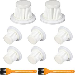Pacote com 8 Filtros HEPA de Substituição com Escova de Limpeza Compatível com Aspirador de Pó Portátil para Carro KMM L