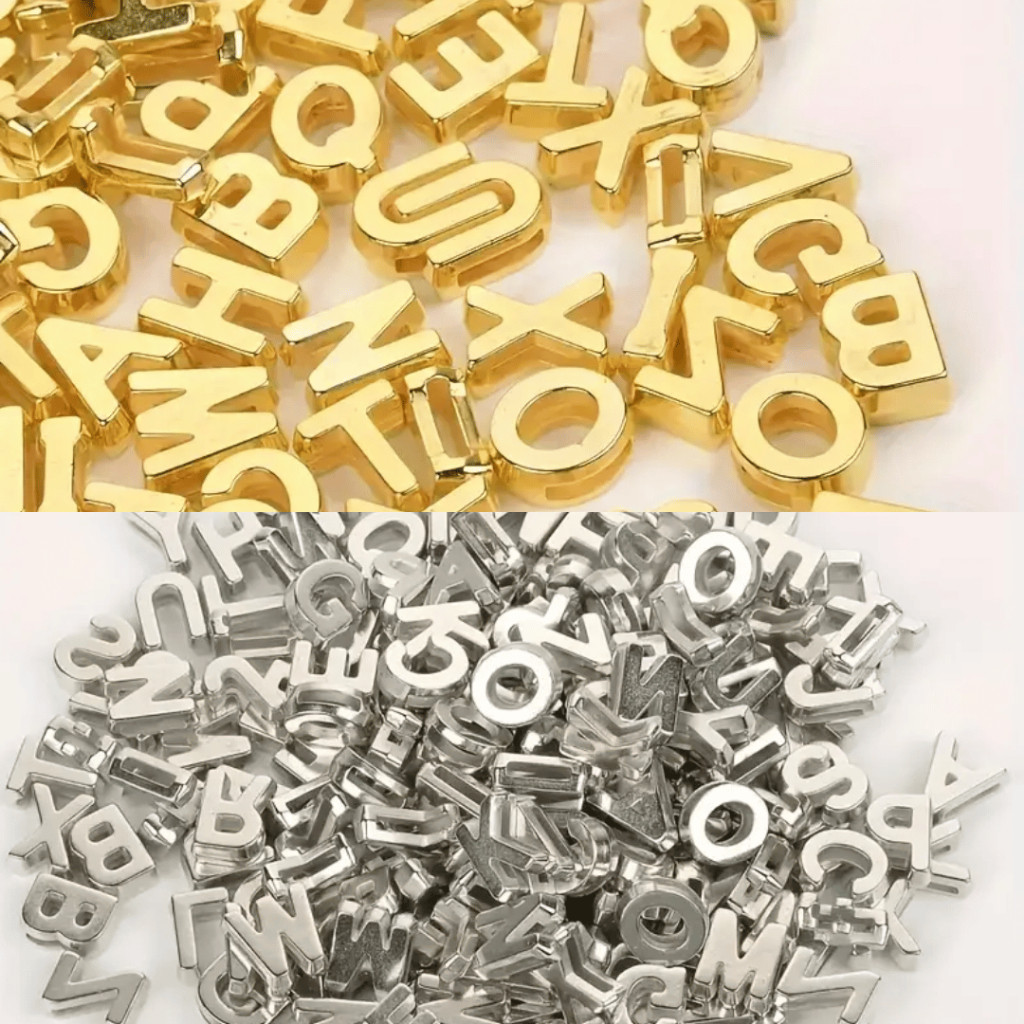 Letras Furo Passante Largo ABS (Plástico) 15mm P/Calcinha Letra Sortida Artesanato Personalização