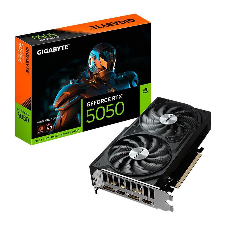 Placa de Video Gigabyte GeForce RTX 5050 Windforce OC V2, 8GB, GDDR6, 128-bit, GV-N5050WF2OCV2-8GD