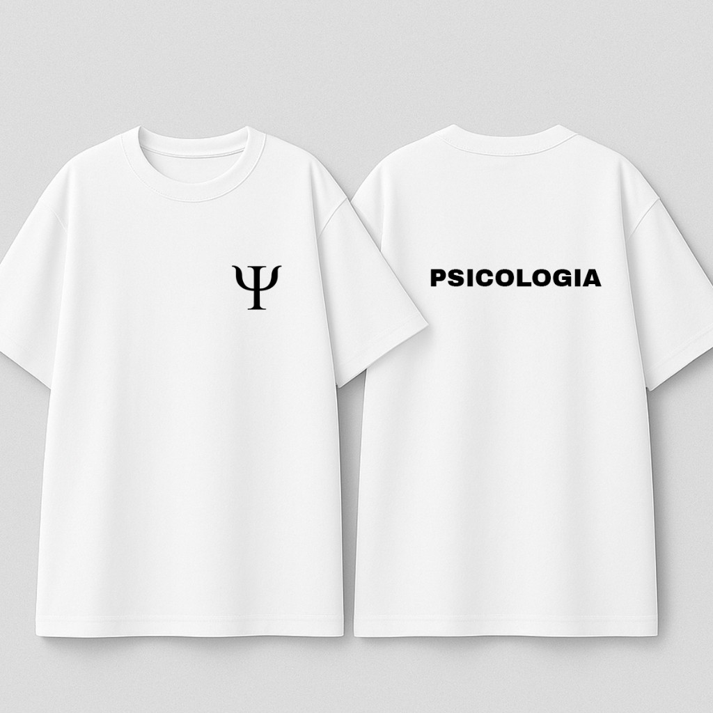 Camiseta Masculina Estampada Psicologia Psicologo Faculdade Profissões 100% Algodão Varias Cores