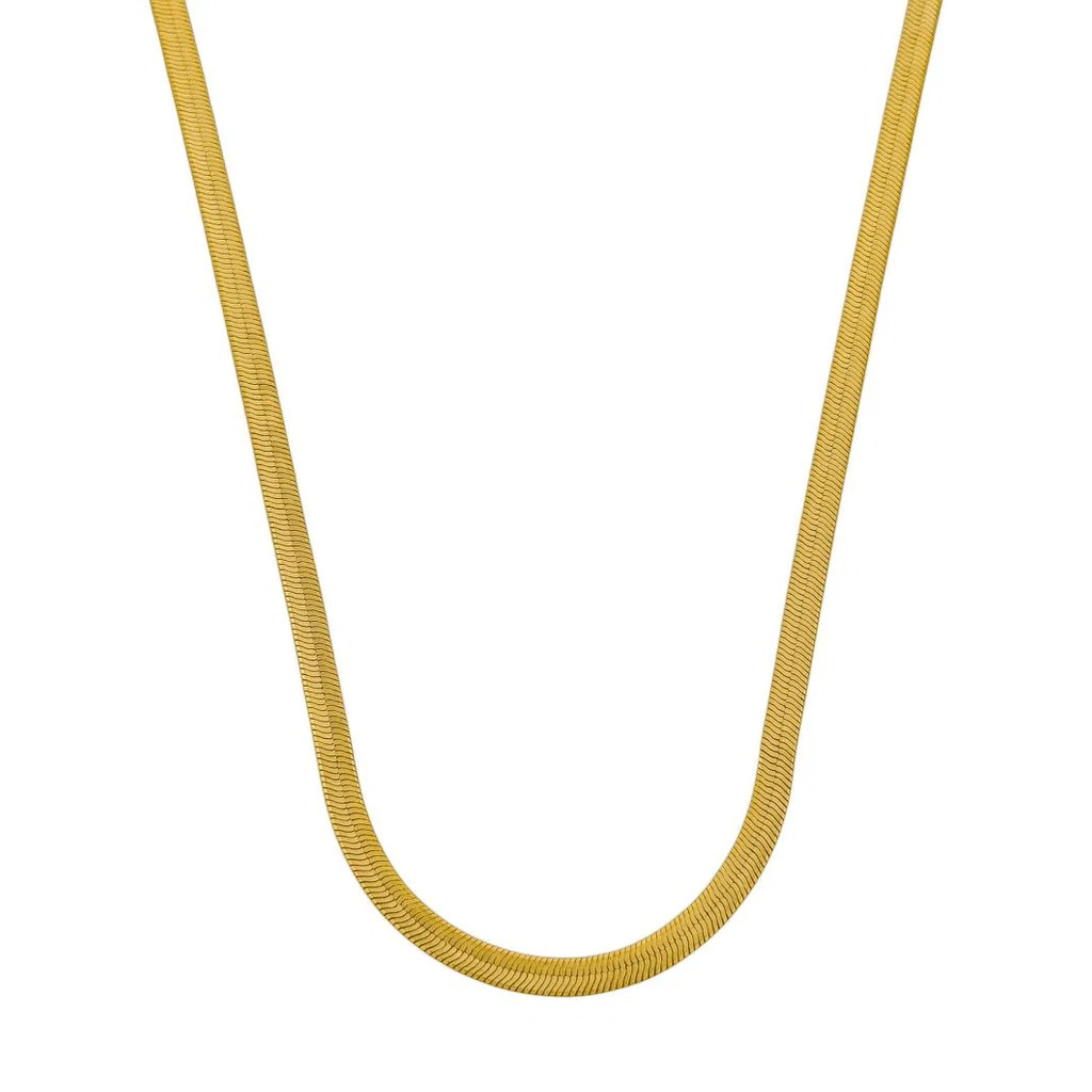 Colar Laminado Choker Feminino Corrente Gargantilha Laminada Folheado a Ouro 18K Acessório Feminino