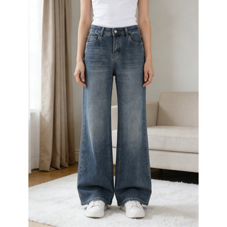 Quatro lados elástico pequena moda Casual Jeans retos feminino 2026 primavera novo estilo mais magro olhar All-Match cal