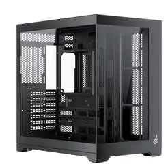 Gabinete Gamer Vingar Misterium Mid Tower S/Fan, Vidro Temperado, USB-C, Suporte ATX, Preto