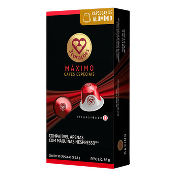 3 Corações Cápsula De Café Espresso Máximo 56g