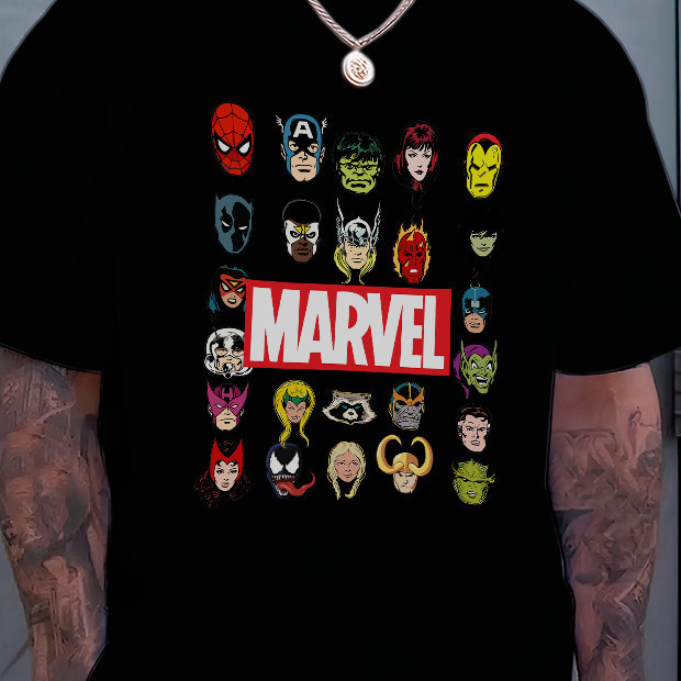 Camiseta Marvel  Masculina Personagens  Várias estampas 100% Algodão Camisa Unissex Masculina Feminina