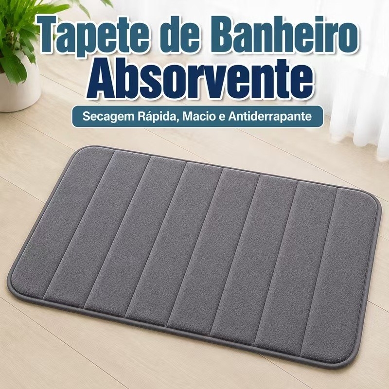 Tapete Antiderrapante para Banheiro e Quarto Microfibra Absorvente 60x40cm