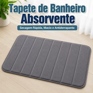 Tapete Antiderrapante para Banheiro e Quarto Microfibra Absorvente 60x40cm
