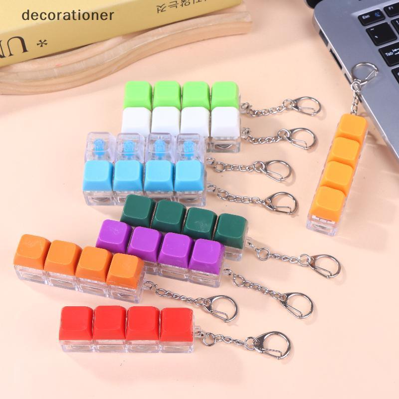 Decorador 4 Teclas Teclado Chaveiro Dpression Brinquedos Com Luz LED Dedo Clier Brinquedo DIY Botão Alívio Do Estresse