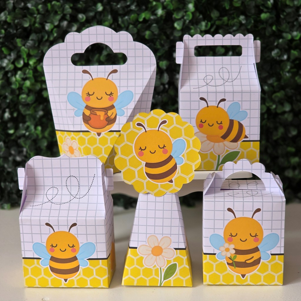Caixinhas Abelhinha 2 - PEGUE E MONTE - PRONTA ENTREGA festa lembrancinhas aniversario mimos decoração personalizados
