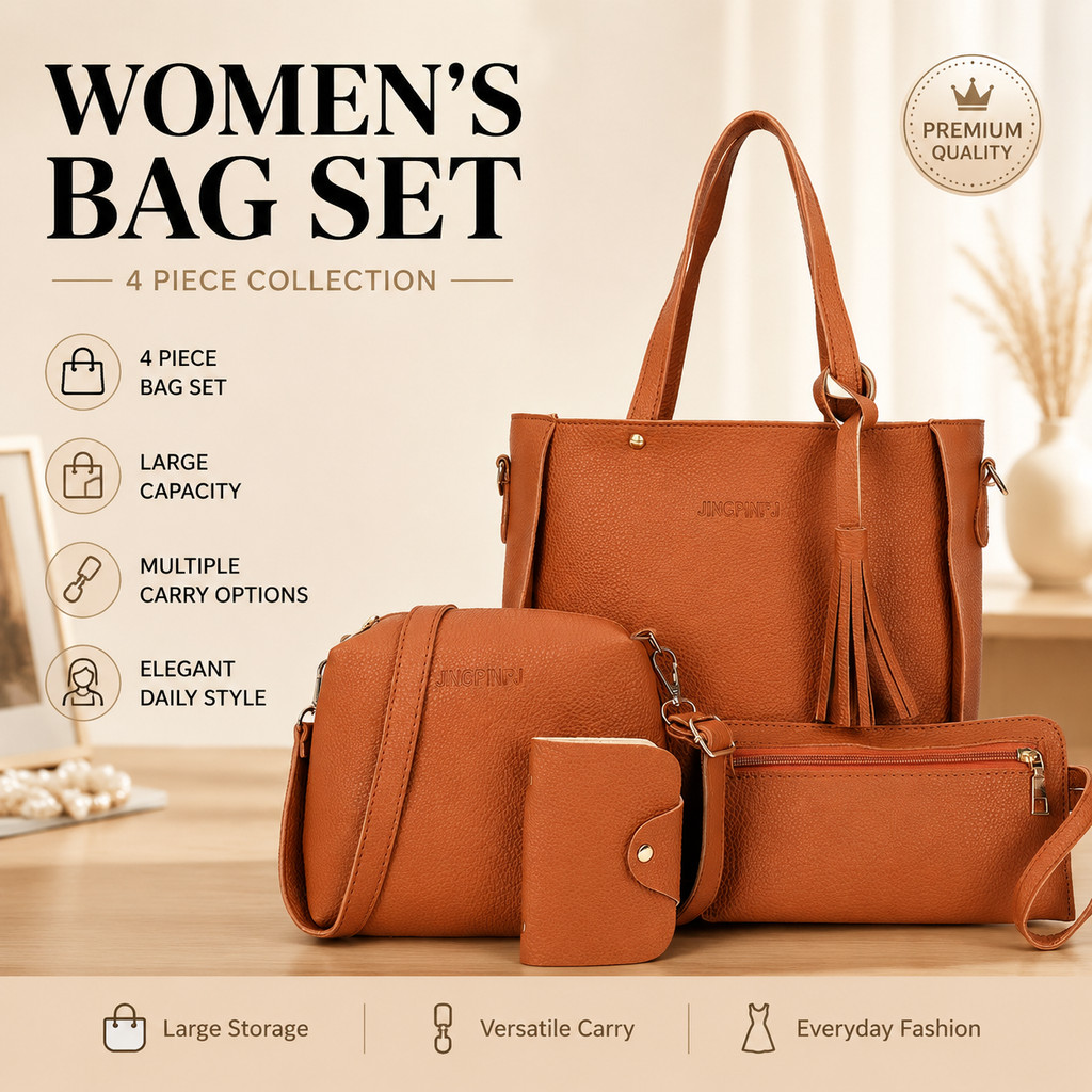 Conjunto de quatro peças/bolsa balde de grande capacidade/bolsa transversal feminina/bolsa para mães