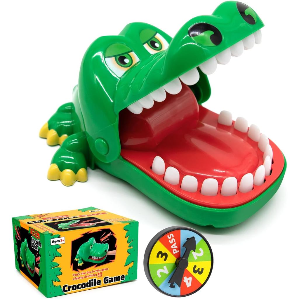 Jogo de Dentista com Dentes de Crocodilo Aprimorado para Crianças, Jogo de Tabuleiro Divertido de Empurrar os Dentes do 