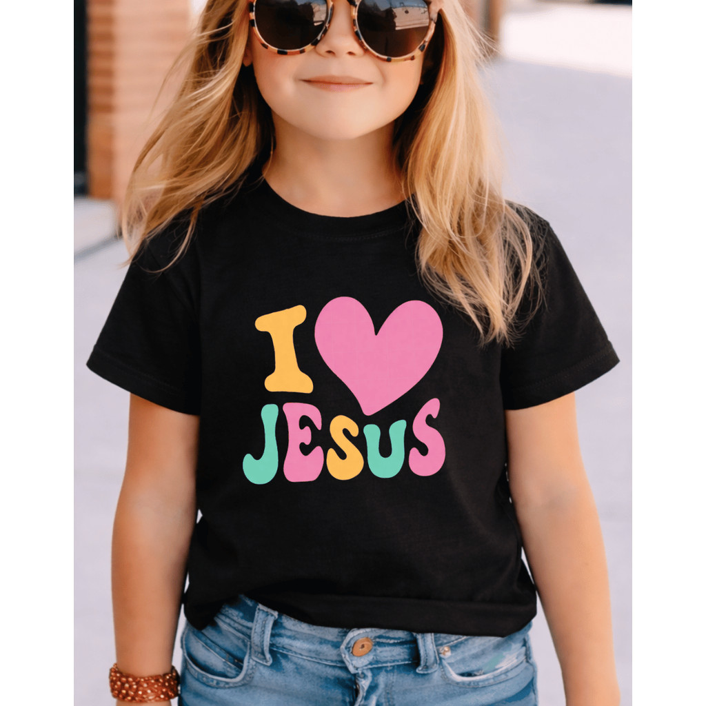Camiseta Infantil Roupa Criança Estampada Religiosa Colorida Y Love Jesus