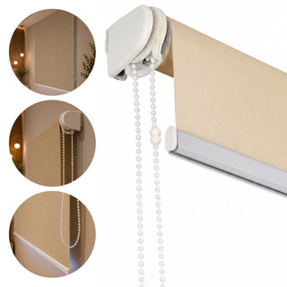Rolo Blackout Cortina Persiana 1,60L x 1,60A Poliéster 100% Corta Luz Tubo Alumínio Kit Instalação