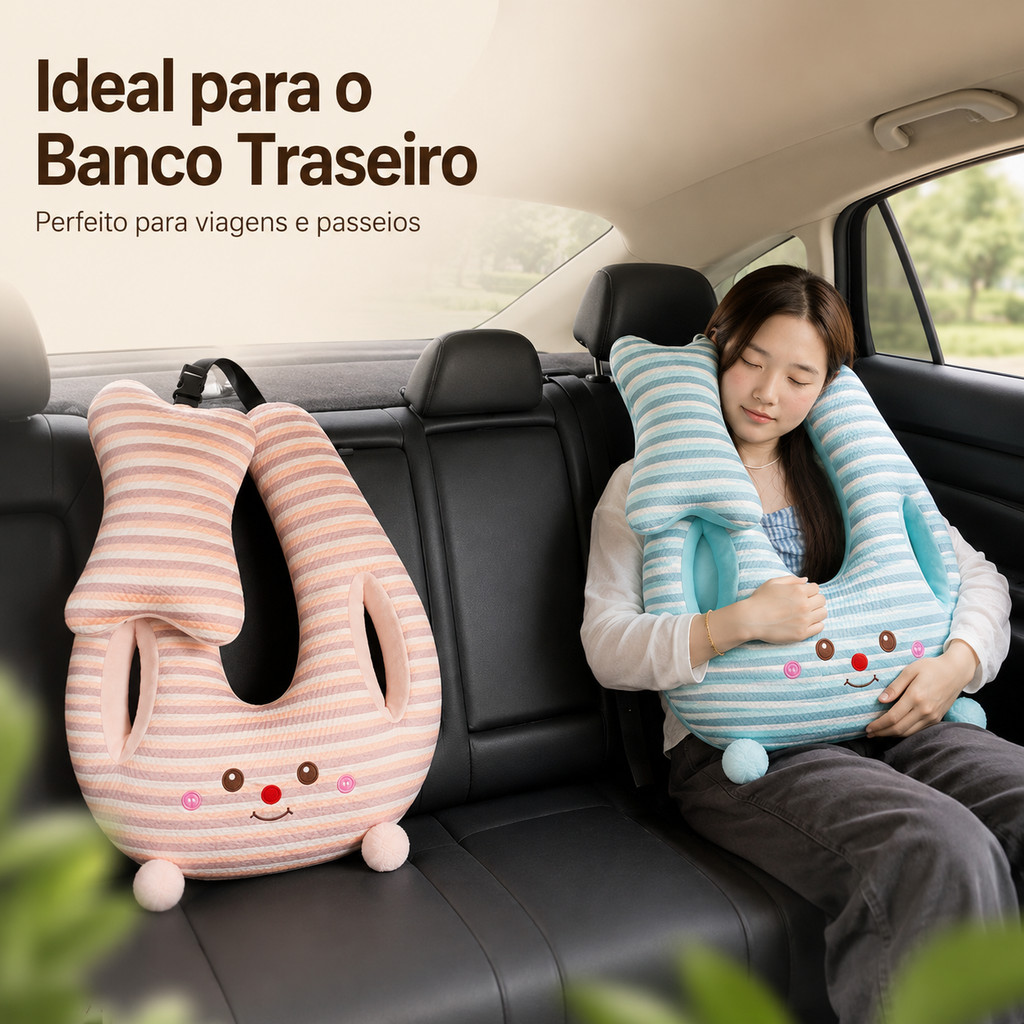 Acessório de Descanso para Crianças no Carro: Almofada para Bancos Traseiros, Almofada Anti-Estrangulamento para Cinto d