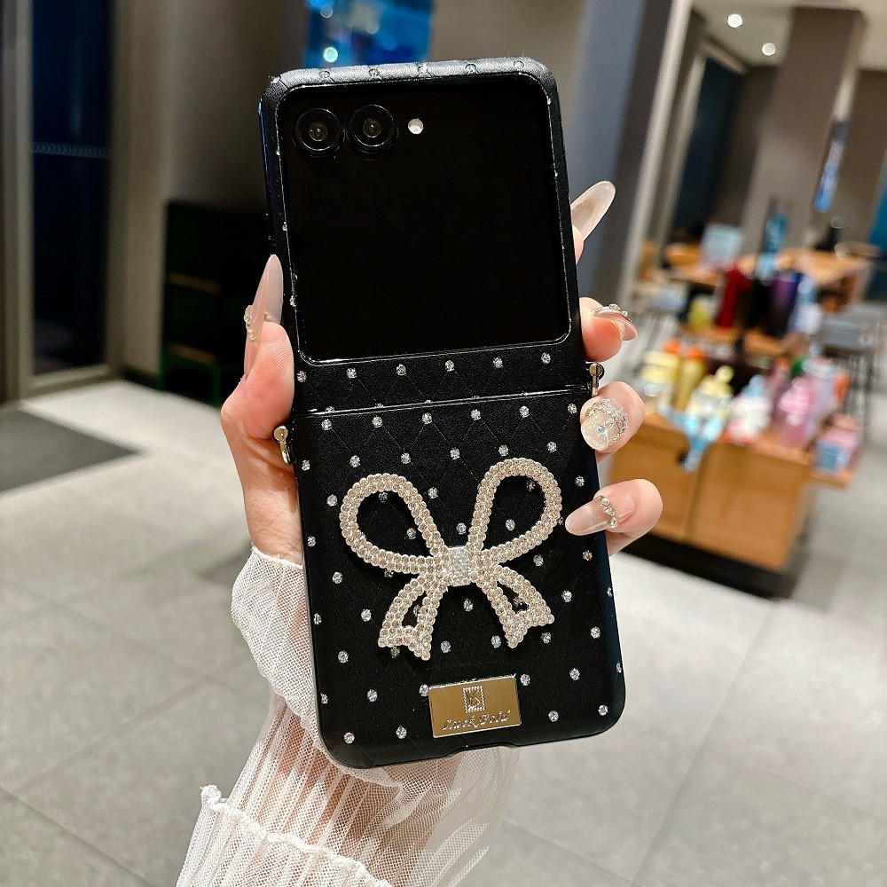 Luxo Losango Glitter Diamantes 3D Bowknot Caso De Telefone Para Motorola Razr 70