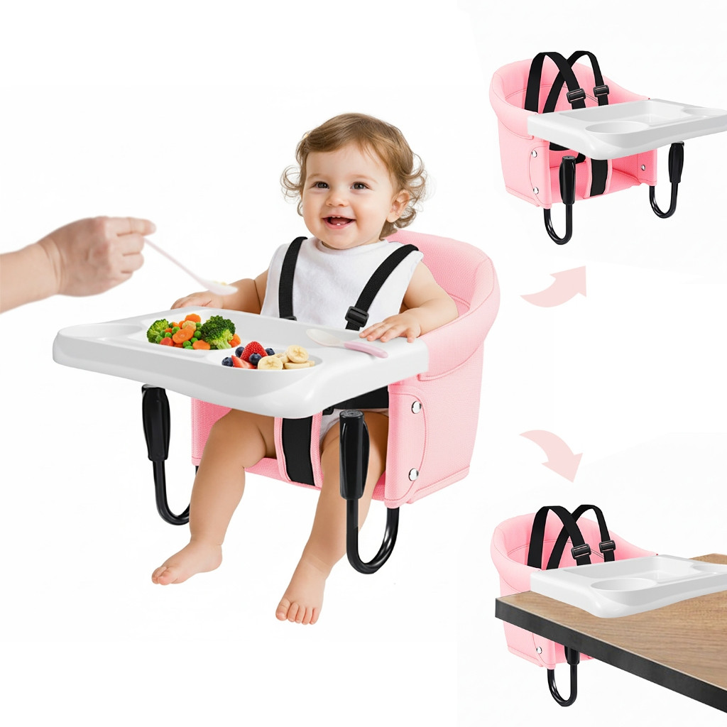 Cadeirinha de Alimentação Portátil  com Fixação ROSA
