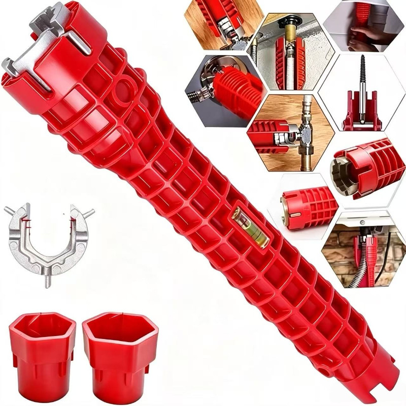 Chave Hidráulica Ferramenta Profissional Para apertar cano Instalar Torneira 8 em 1 Chave de Encanamento