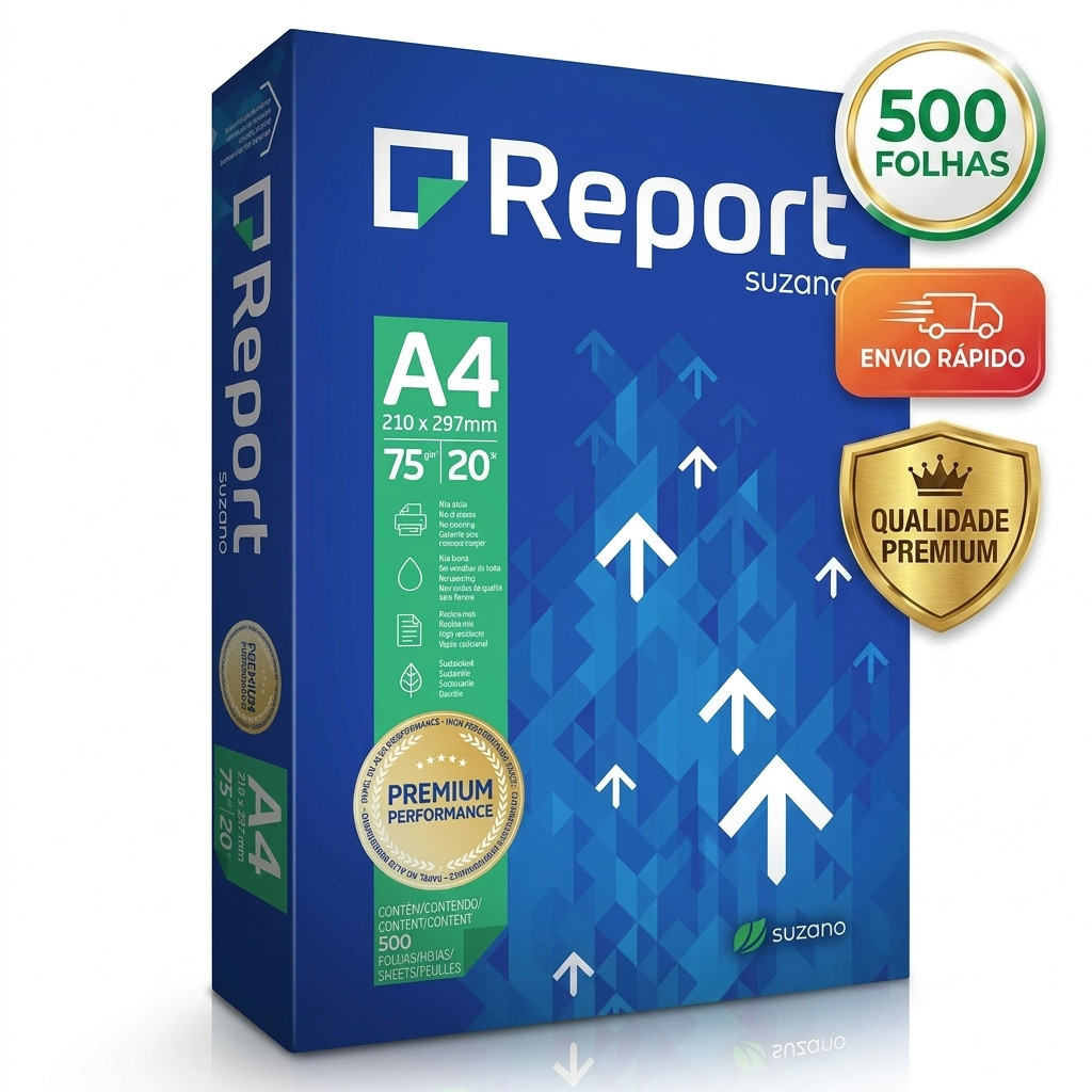 Papel Sulfite A4 Report 500 Folhas Branco Alta Qualidade Impressora