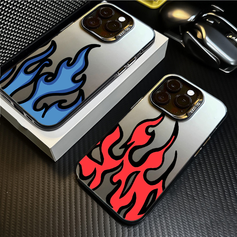 Capa De Telefone Para Samsung A16 A36 A55 A26 A56 A06 4G A54 A53 A52 5G A12 A32 Padrão De Chama IMD Fosco Dura