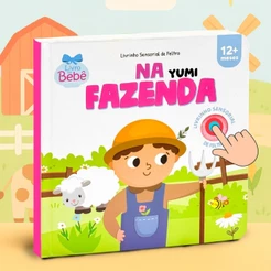 Livro Sensorial Toque e Sinta Na Fazenda - Para Bebê 0-1 Ano Texturas Macias de Feltro Capa Dura